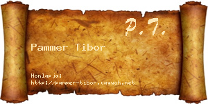 Pammer Tibor névjegykártya